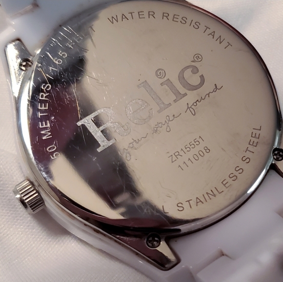 Relic White Three-Hand Stainless Steel Watch - Picture 5 of 6